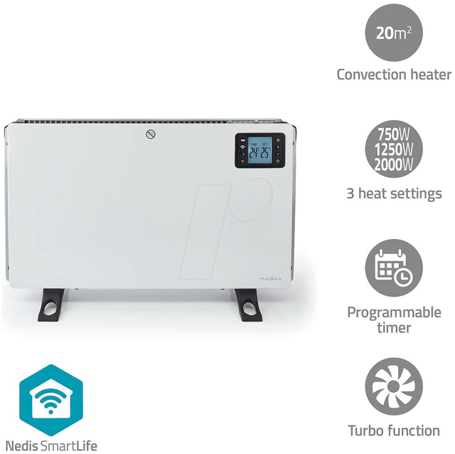 N HTCO50WTW - WLAN Konvektionsheizgerät, 2000 W