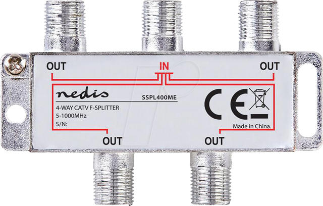 N SSPL400ME - CATV-Splitter, 5 - 1000 MHz, Ausgänge: 4, Zinklegierung