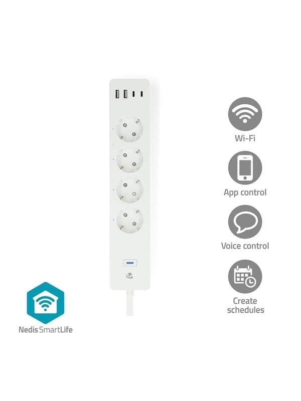 N WIFIP313FWT - Schaltbare WLAN-Steckdosenleiste, 4-fach, 4x USB