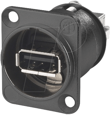NEUTRIK NAUSB-WB - NEUTRIK USB-Einbaudurchgangsbuchse schwarz