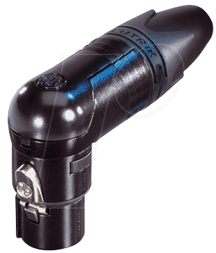 NEUTRIK NC3FRX-B - XLR-Winkelkabelbuchse, 3-polig, Gold, schwarz