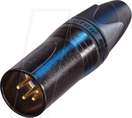 NEUTRIK NC4MXX-B - 4-poliger Kabelstecker mit schwarz-verchromtem Gehäuse