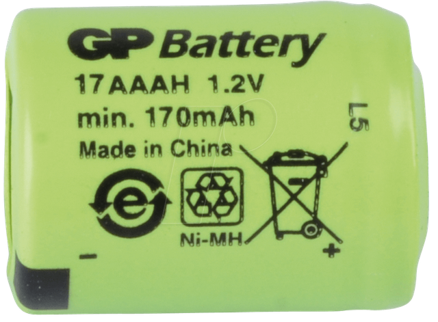 NH GP 17AAAH - NiMh Akku, 1/3 AAA, 170 mAh, 1er-Pack