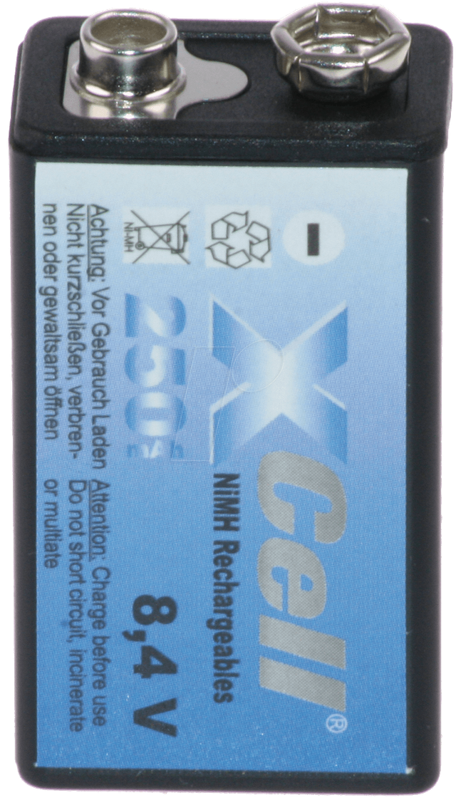 NH XC 9V - NiMh Akku, 9-V-Block, 250 mAh, 1er-Pack