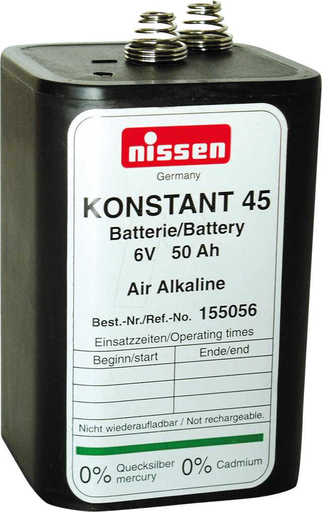 NISSEN 155056 - Blockbatterie Nissen KONSTANT 45, 6 V, 50 Ah