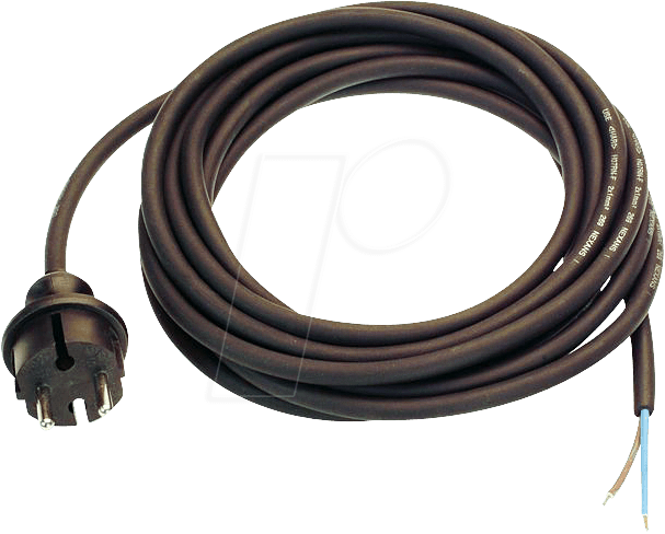 NKBS H07RN 4,5M - Netzkabel, Schutzkontaktstecker, 4,5 m, schw, offenes Ende