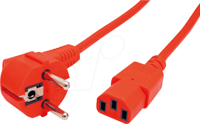 NKSK 200 RT - Netzkabel, Schutzkontaktstecker gew, 1,8 m, rot, C13