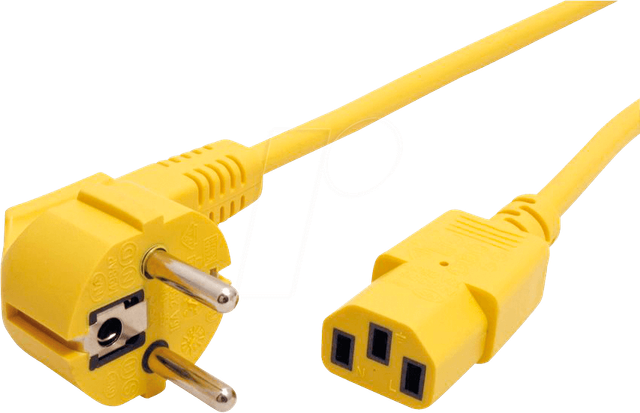 NKSK 200 GE - Netzkabel, Schutzkontaktstecker gew, 1,8 m, gelb, C13
