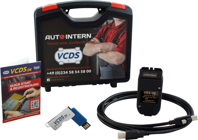 OBD HEX-V2 3BX - KFZ - Diagnose HEX-V2, VCDS, OBD2, USB, 3 FIN, mit Koffer