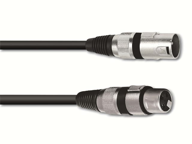 OMNI 30220405 - XLR Kabel, 3-polig, 1 m, schwarz