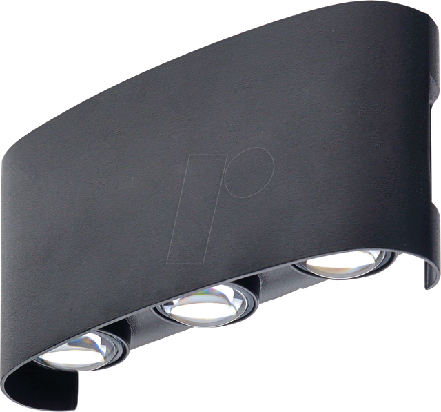 OPT 7409 - Wandleuchte, 6 W, 3000 K, 480 lm, schwarz, IP 65