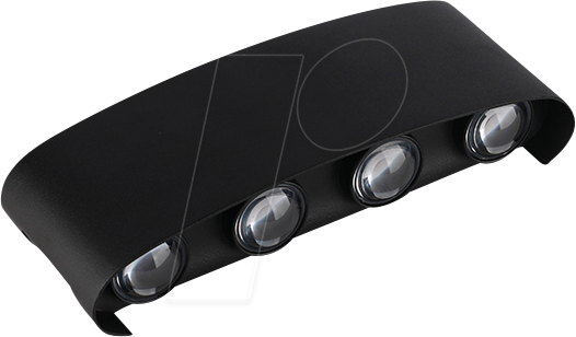 OPT 7411 - Wandleuchte, 8 W, 3000 K, 680 lm, schwarz, IP 65