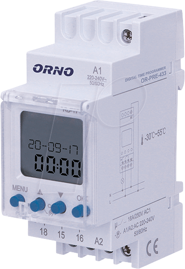 ORNO OR-PRE-433 - Digitale Zeitschaltuhr für DIN-Schiene