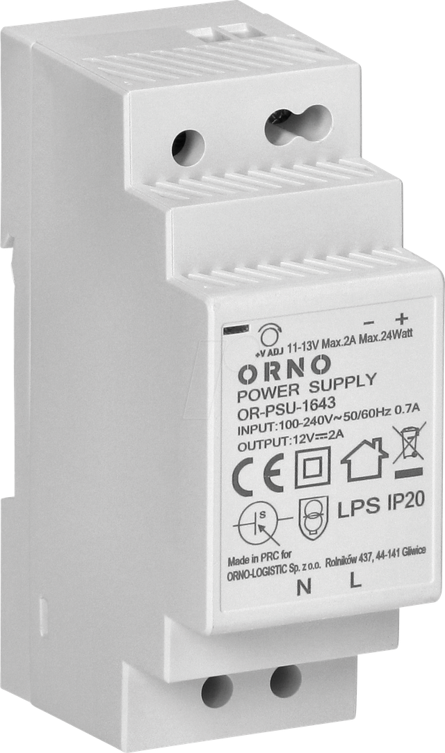 ORNO OR-PSU-1643 - Schaltnetzteil, Hutschiene, 24 W, 12 V, 2 A