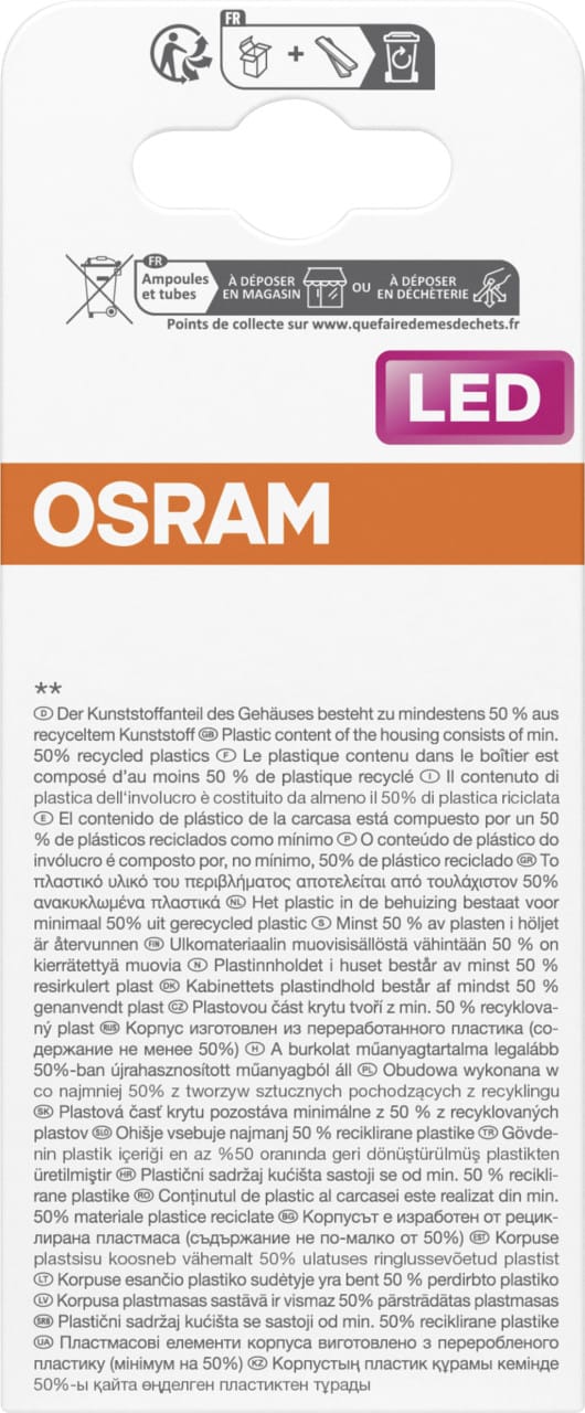 OSR 075127319 - LED-Lampe STAR E27, 5,5 W, 470 lm, 2700 K