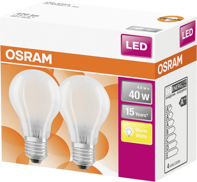 OSR 075132856 - LED-Lampe STAR RETROFIT E27, 4 W, 470 lm, 2700 K, 2er-Pack