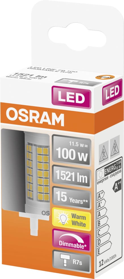 OSR 075432536 - LED-Lampe SUPERSTAR R7S, 11,5 W, 1521 lm, 2700 K, dimmbar, 78 mm