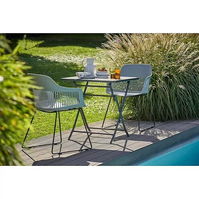 Sunfun Balkonmöbel-Set Maja/Annika (3 -tlg., Anthrazit/Black/Flint Grey)
