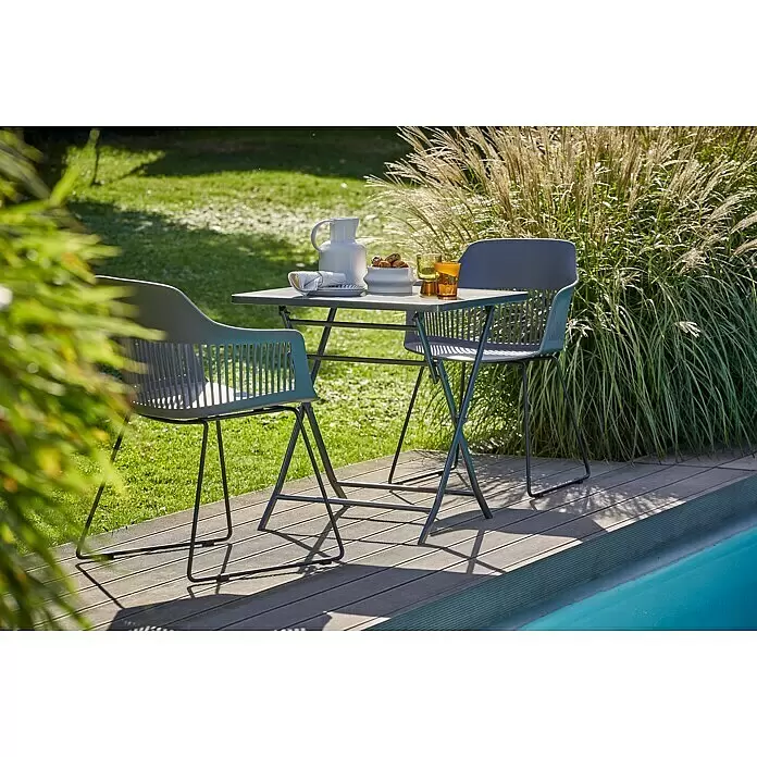 Sunfun Balkonmöbel-Set Maja/Annika (3 -tlg., Anthrazit/Schwarz/Dark Grey)