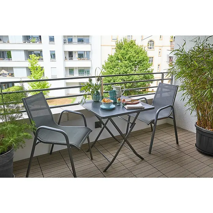 Sunfun Balkonmöbel-Set Maja/Gastro (3 -tlg., Night-Grey/Anthrazit)