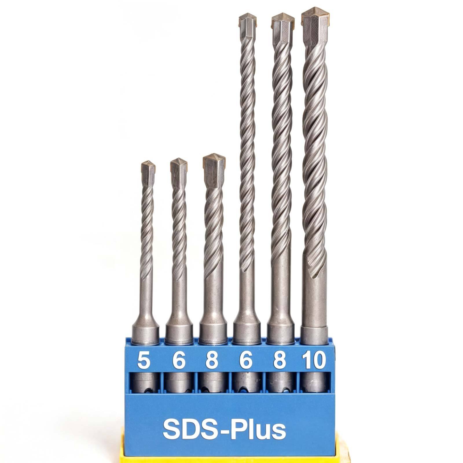 SDS Plus Bohrer 5 6 8 10 mm HM-bestückt Stein Beton Mauerwerk Schlagbohrmaschine