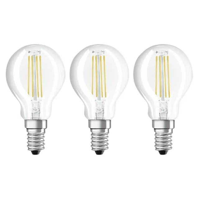 OSR 405807581973 - LED-Lampe BASE E14, 4 W, 470 lm, 4000 K, Filament, 3er-Pack