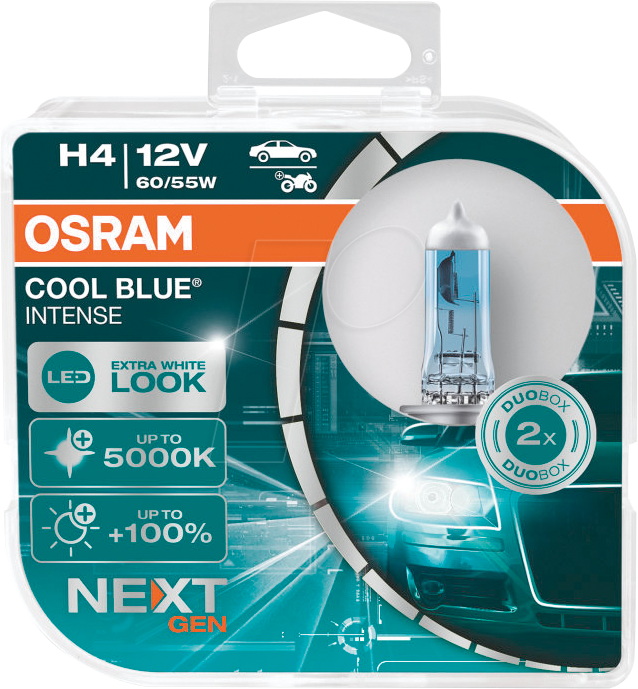OSR 64193CBN-HCB - KFZ-Lampe, H4, P43t, Cool Blue Intense, 2er-Pack