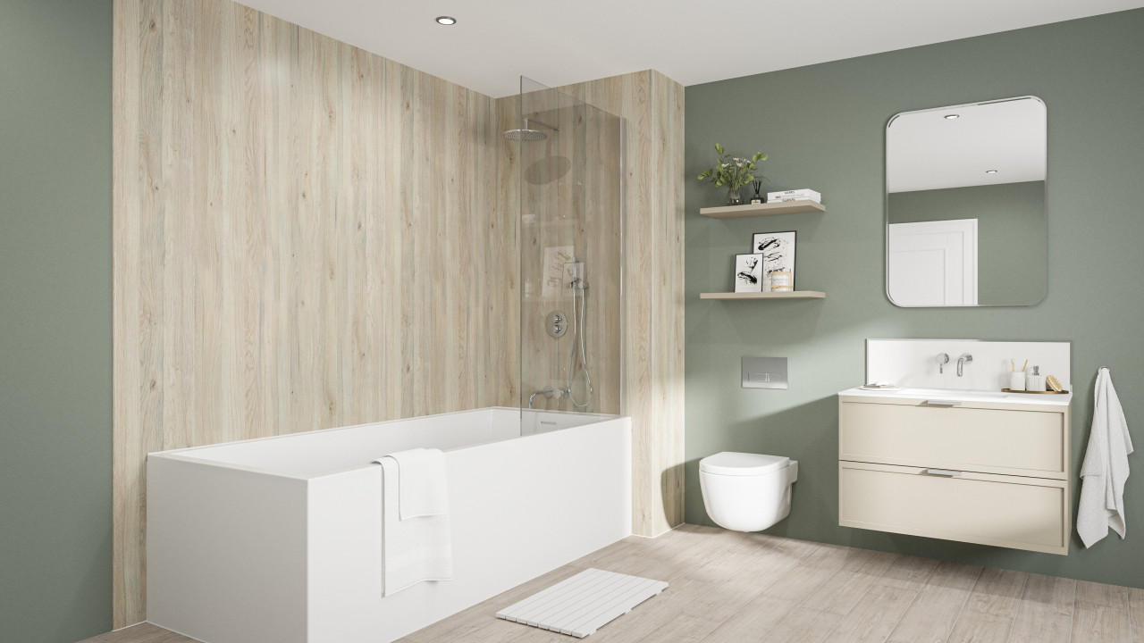 Wetwall Elite Wandpaneel White Oak 120 x 242 cm mit Nut & Feder
