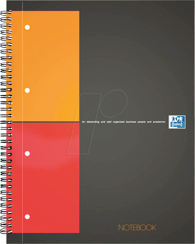 OXFORD 100103664 - Notebook A4+ 5 mm kariert, 80 Blatt, Doppelspirale