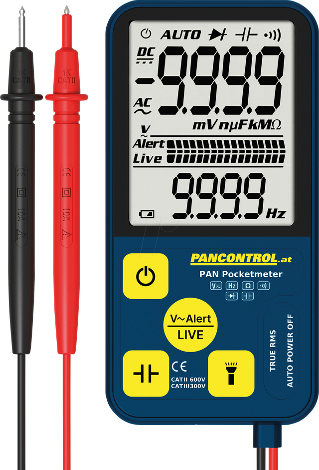 PAN POCKETMETER - Multimeter, digital, 300 V, TRMS