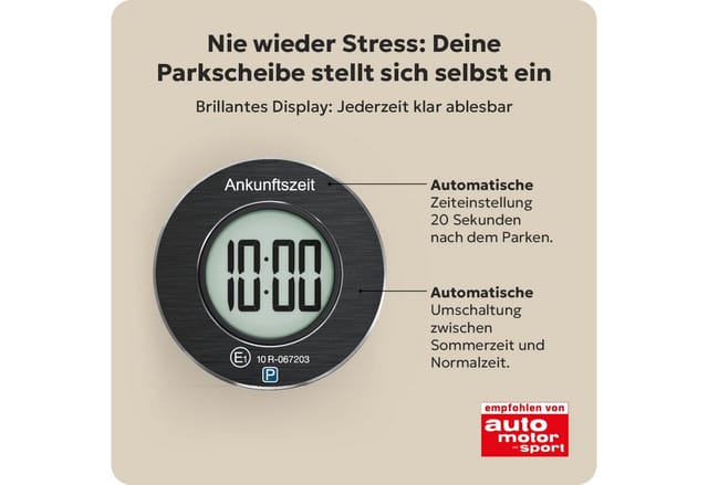 PARKONE SW - KFZ - Elektr. Parkscheibe ParkOne, rund, schwarz