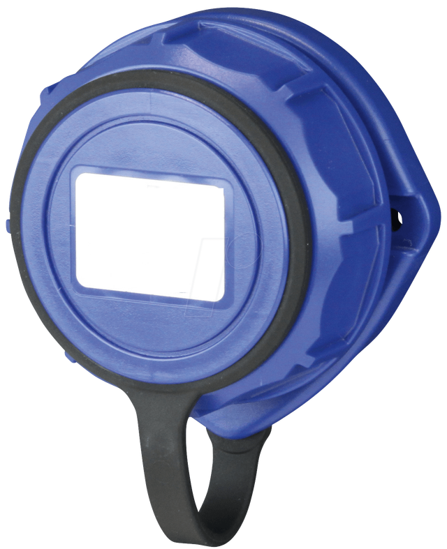 PCE 20351-9B - Anbausteckdose oval mit Deckelband IP66/68