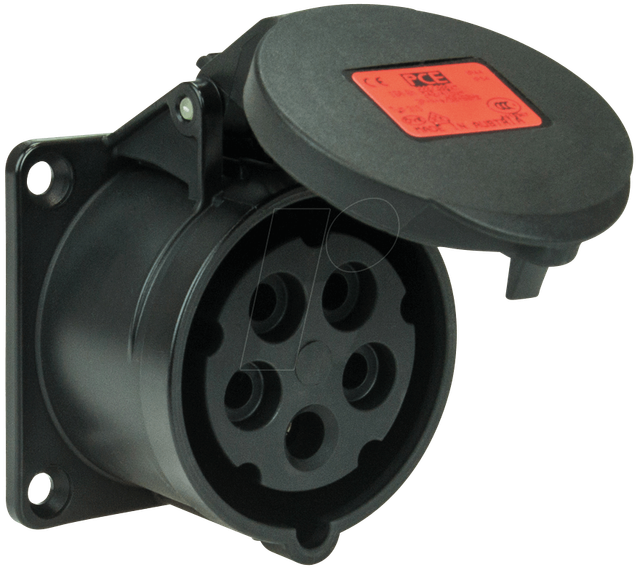 PCE 315-6X - Anbaudose ger. 16A 5p 6h IP44/54 schwarz