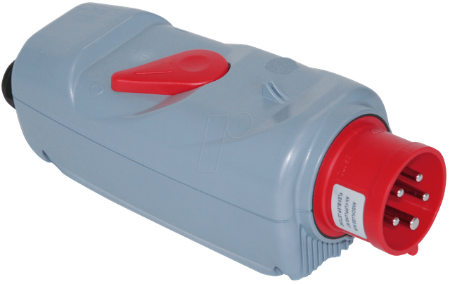 PCE 54015530 - CEE-Stecker mit Schalter, 5-p, 400V, 16A, rot