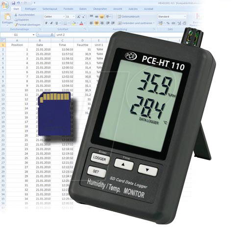 PCE HT110 - Temperatur-Feuchtelogger PCE-HT110