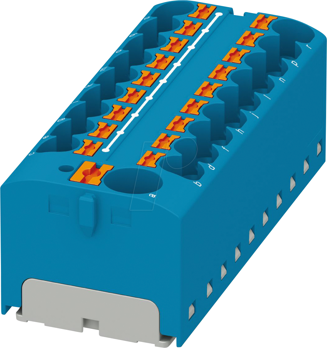 PHOE 3274034 - Verteilerblock PTFIX, 10/18x4, blau