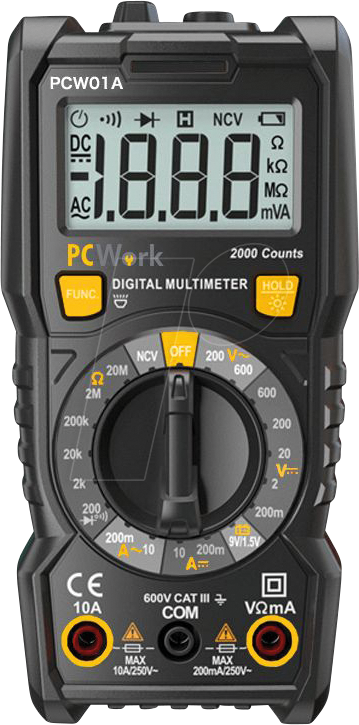 PCW 01A - Multimeter PCW01A, digital, 2000 Counts, AC/DC, NCV