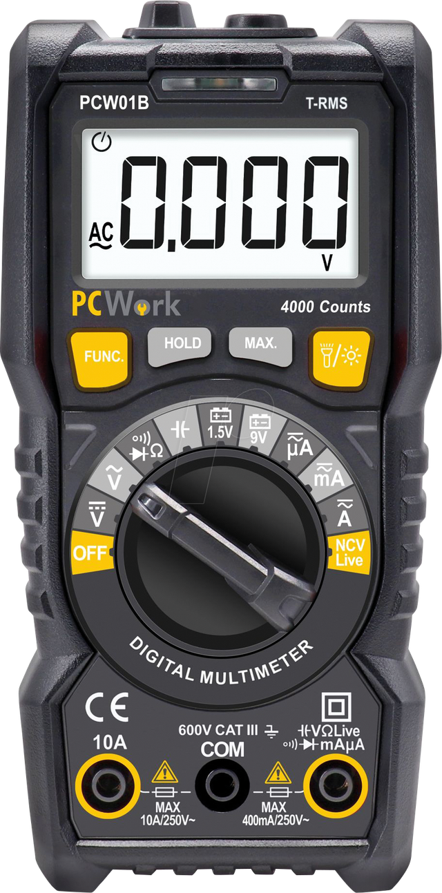PCW 01B - Multimeter PCW01B, digital, 4000 Counts, TRMS, AC/DC, NCV