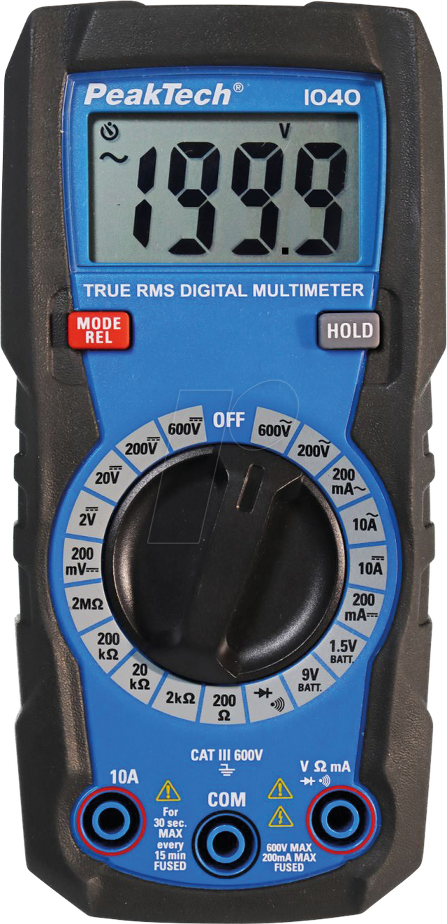 PEAKTECH 1040 - Multimeter, digital, 2000 Counts, TRMS, Man. Range