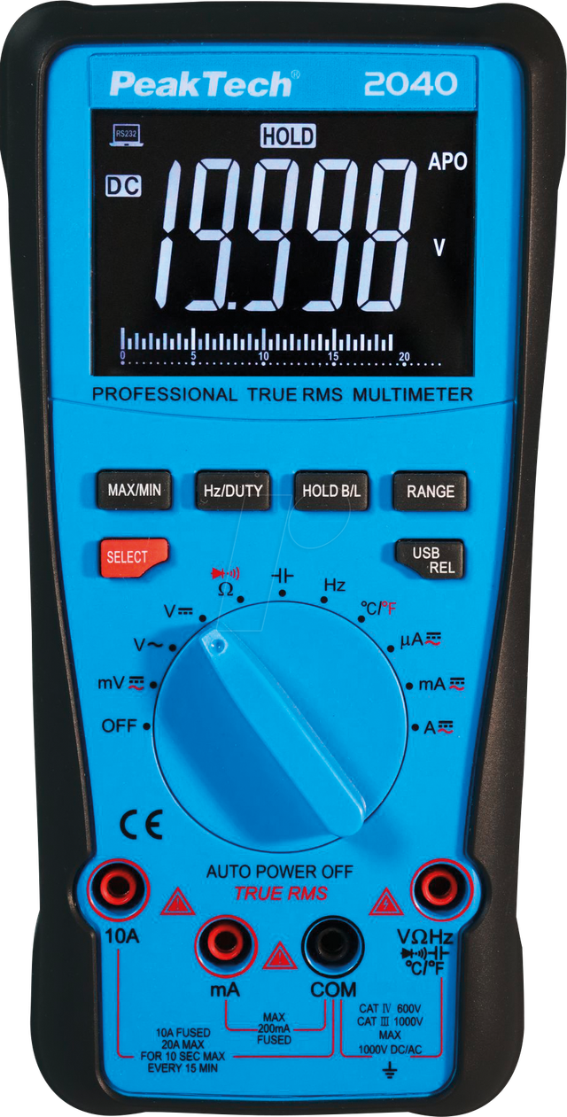PEAKTECH 2040 - Multimeter, digital, 20000 Counts, TRMS, USB