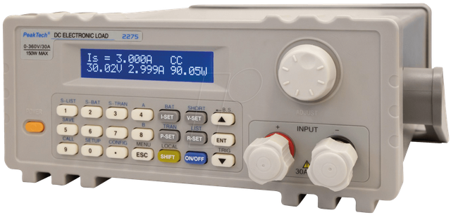PEAKTECH 2275 - Elektronische Last, 150 W, 0 - 30 A, USB, RS232
