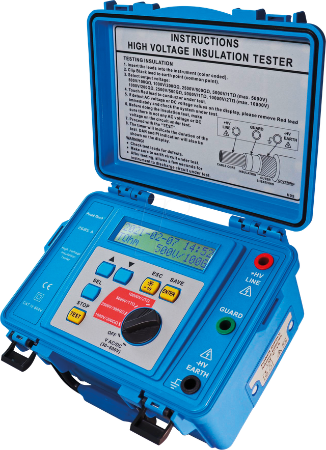 PEAKTECH 2685 A - Isolationsmessgerät, Hochspannung, bis 10000 V, bis 2 TOhm