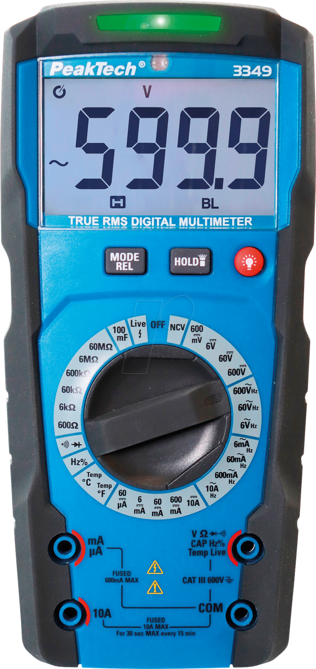 PEAKTECH 3349 - Multimeter, digital, 6000 Counts, TRMS, manuelle Bereichswahl