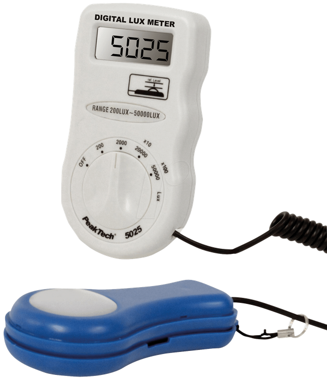 PEAKTECH 5025 - Digital-Luxmessgerät, 200 / 2000 / 20000 / 50000 Lux