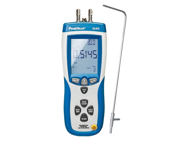 PEAKTECH 5145 - Differenzdruckmessgerät, 1,0 bis 80 m/s