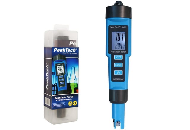 PEAKTECH 5306 - 3 in 1 PH-Meter in Stiftform für PH/EC/TEMP