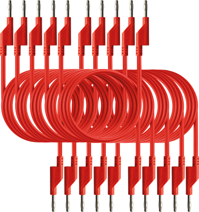 PEAKTECH 7049R - Messleitung, 1,00 m, rot, stapelbar
