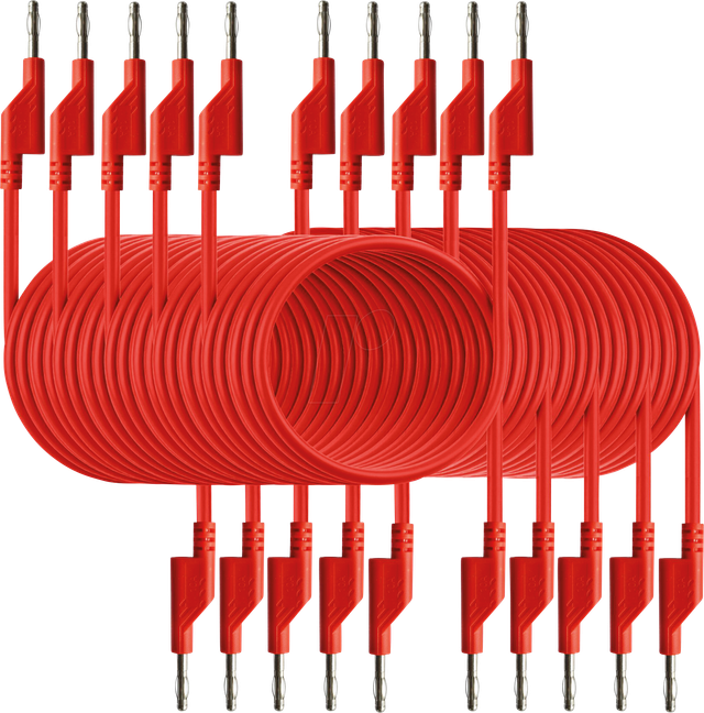 PEAKTECH 7051R - Messleitung, 2,00 m, rot, stapelbar