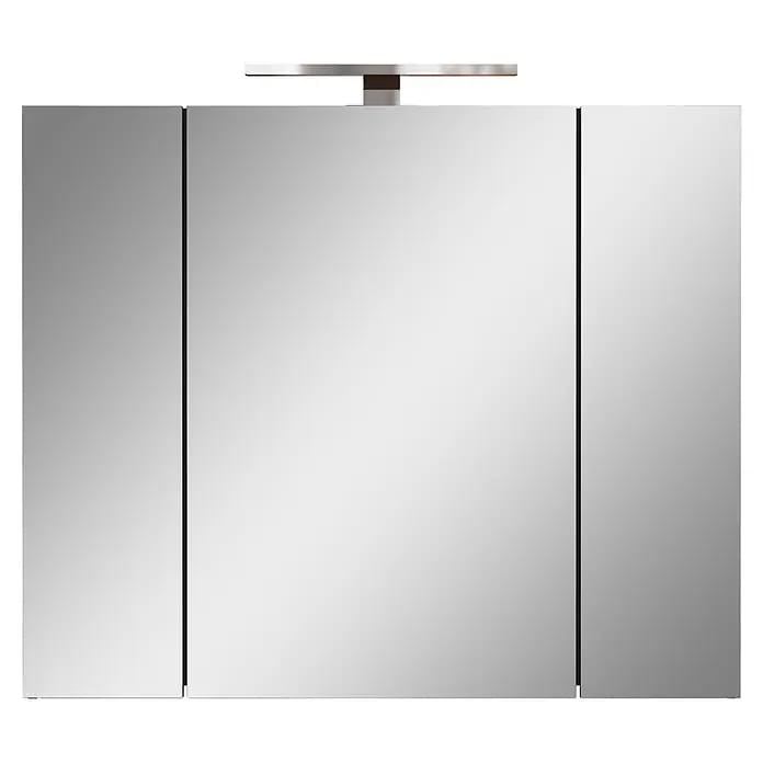 GERMANIA Spiegelschrank Spiegelschrank (1-St) 3-türiger Spiegelschrank mit LED-Beleuchtung und Steckdose