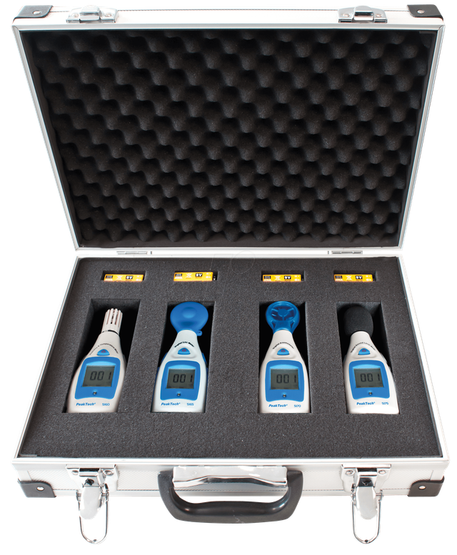 PEAKTECH 8103 - Messgeräteset für Umweltmessung, 5-teilig
